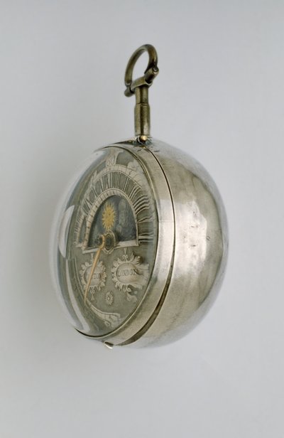 Vista lateral de un reloj de caja doble, c.1685 de Richard Colston
