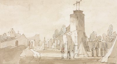Mont St Jean, el pueblo de la Batalla de Waterloo, al sur de Bruselas, 1815 de Richard Colt Hoare