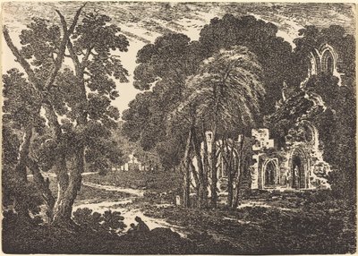 Abadía en ruinas entre árboles de Richard Cooper II