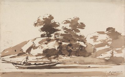 Barquero en una batea de Richard Cooper the Younger
