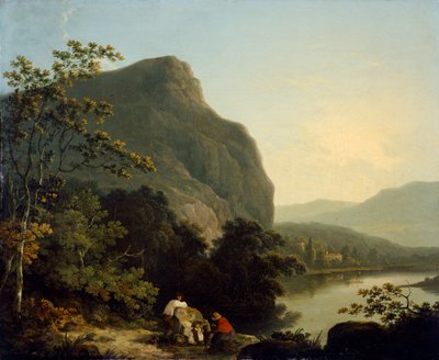 Paisaje clásico con un lago, 1788 de Richard Corbould