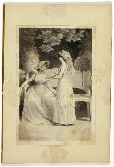 Dos mujeres en un jardín de Richard Corbould