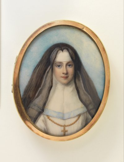 Caja con retrato en miniatura de una monja de Richard Cosway