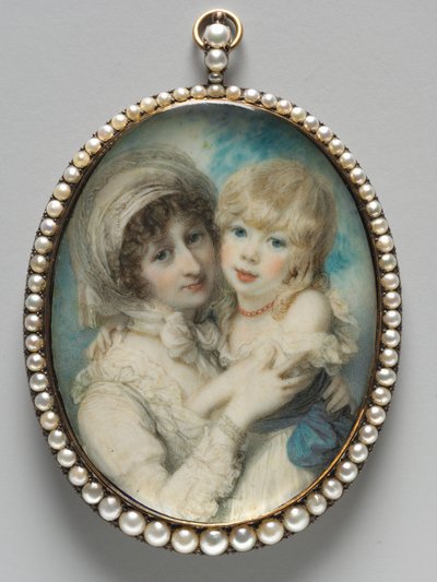 Retrato de Catherine Clemens y su hijo, John Marcus Clemens, c. 1800 de Richard Cosway