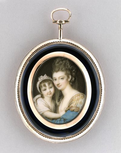 Retrato de una madre y su hija, c.1765-70 de Richard Cosway
