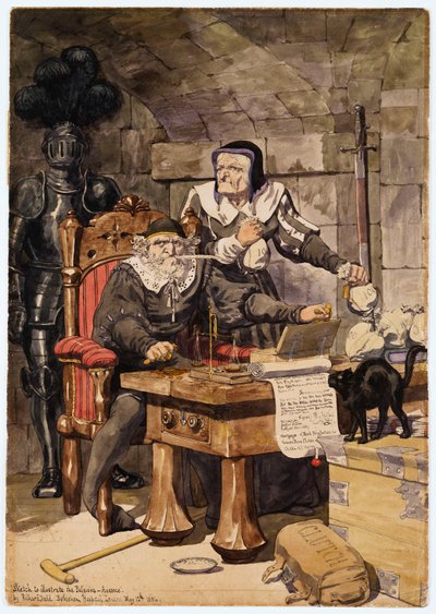 Boceto para ilustrar las pasiones - Avaricia, 1854 de Richard Dadd