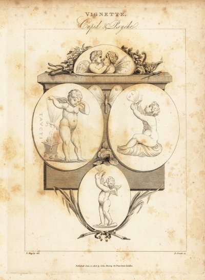 Gemas que ilustran a Cupido y Psique,1812 (grabado) de Richard Dagley