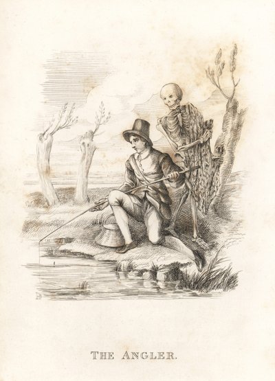 El esqueleto de la Muerte y el pescador. ,1827 (grabado) de Richard Dagley