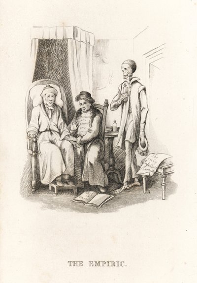 El esqueleto de la Muerte y el curandero. ,1827 (grabado) de Richard Dagley