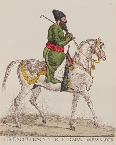 Su Excelencia el Embajador Persa Mirza Abul Hassan Khan durante su segunda visita a Londres, 1819 de Richard Dighton