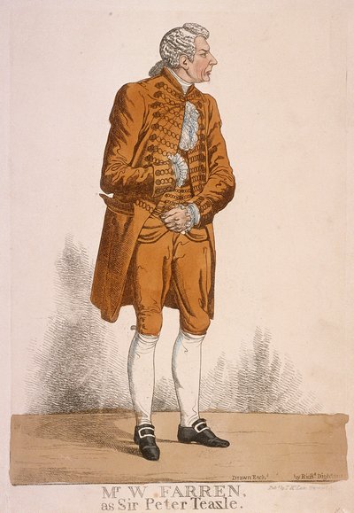El actor William Farren como Sir Peter Teazle, 1824 de Richard Dighton