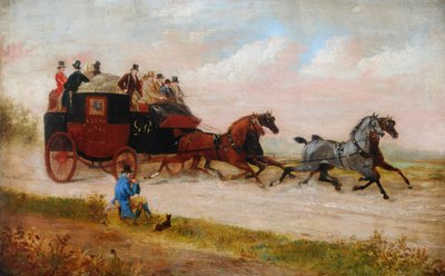 Leeds Royal Mail Coach, c.1875 (óleo sobre lienzo) de Richard Dodd Widdas