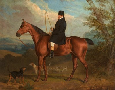 El reverendo W. Parker en un cazador bayo con sabuesos de Richard Dodd Widdas