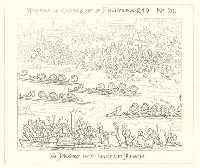 1849, Una perspectiva de la regata del Támesis de Richard Doyle