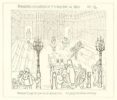 1849, El tribunal más alto del reino, los lores escuchando apelaciones de Richard Doyle