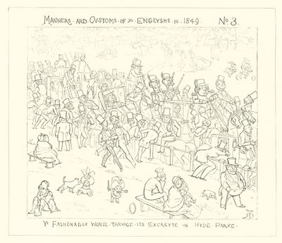 1849, El mundo de la moda haciendo ejercicio en Hyde Park de Richard Doyle
