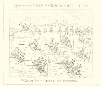 1849, El deporte de la pesca en puntal en Richmond de Richard Doyle