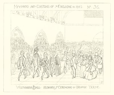 1849, Westminster Hall, La ceremonia de apertura del término de Richard Doyle