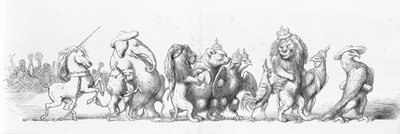 Símbolos animales de los países que visitan la Gran Exposición de 1851 de Richard Doyle