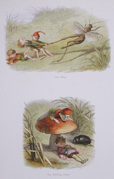 Elfos crueles y el rey de los elfos dormido, ilustraciones de 