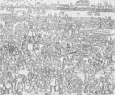 Modales y costumbres de los ingleses en 1849: Una vista de Epsom Downe en el día del Derby, 1849 de Richard Doyle