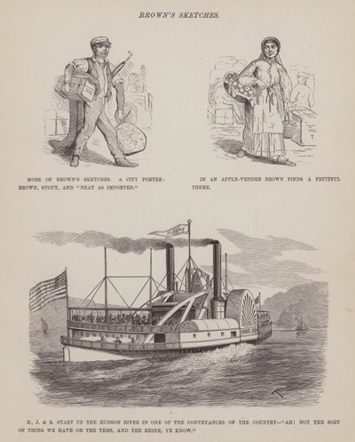 Página de El tour americano de los Sres. Brown, Jones y Robinson (grabado) de Richard Doyle
