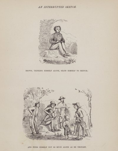 Página del Tour Americano de los Sres. Brown, Jones y Robinson (grabado) de Richard Doyle