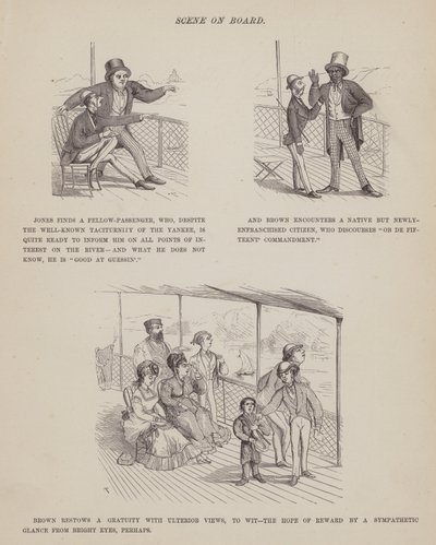 Página del Tour Americano de los Sres. Brown, Jones y Robinson (grabado) de Richard Doyle