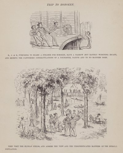 Página del Tour Americano de los Sres. Brown, Jones y Robinson (grabado) de Richard Doyle