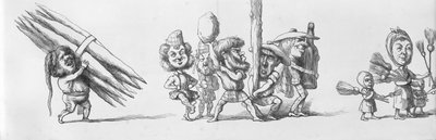 Visitantes escoceses y españoles a la Gran Exposición de 1851 de Richard Doyle