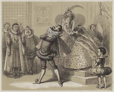 Escena impactante entre la Reina Isabel y su favorito Essex de Richard Doyle