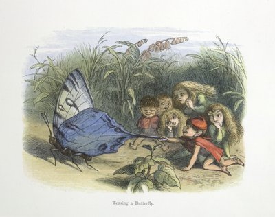 burlándose de una mariposa de Richard Doyle