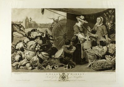 Un mercado de hierbas, de The Houghton Gallery de Richard Earlom