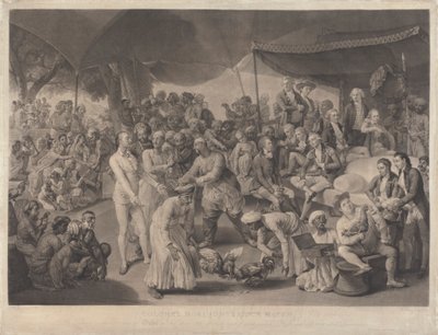 Partido de gallos del coronel Mordaunt en Lucknow de Richard Earlom