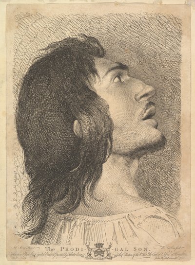 Cabeza en perfil del hijo pródigo, 1766 de Richard Earlom