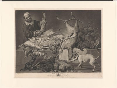 Koopman muestra animales de caza, alcachofas, calabazas y una langosta The Larder (título sobre el objeto) de Richard Earlom