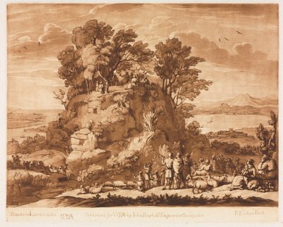 Liber Veritatis: No. 138, Una Vista del Mar, con Cristo Predicando en el Monte, 1776 de Richard Earlom
