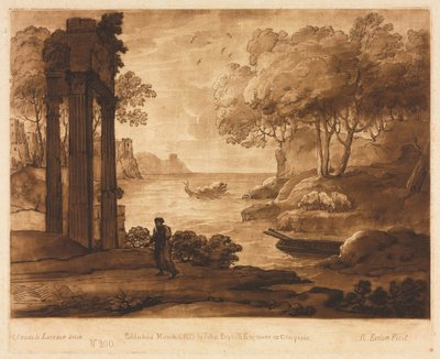 Liber Veritatis: No. 200, Una vista en la orilla del mar, con la historia de Jesús, 1777 de Richard Earlom