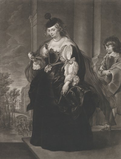 Retrato de Helena Fourment, con un joven paje detrás de ella, 1782 de Richard Earlom