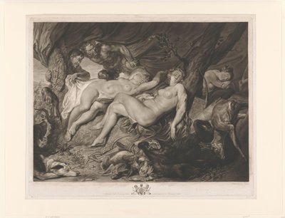 Diana dormida y sus ninfas espiadas por sátiros de Richard Earlom