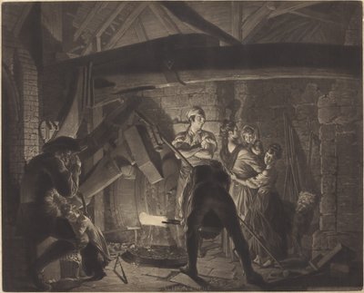 Una forja de hierro de Richard Earlom after Joseph Wright