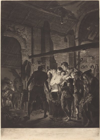 La herrería de Richard Earlom after Joseph Wright