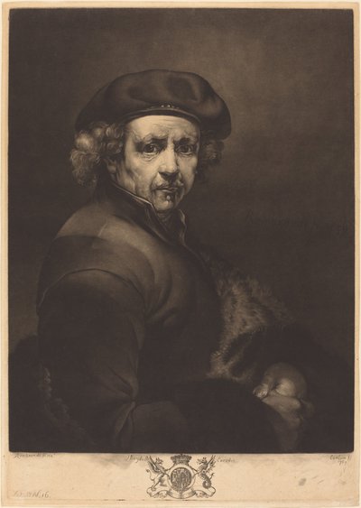 Rembrandt, autorretrato de Richard Earlom after Rembrandt van Rijn