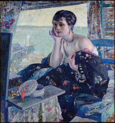 Mujer junto a una ventana de Richard Emil Miller