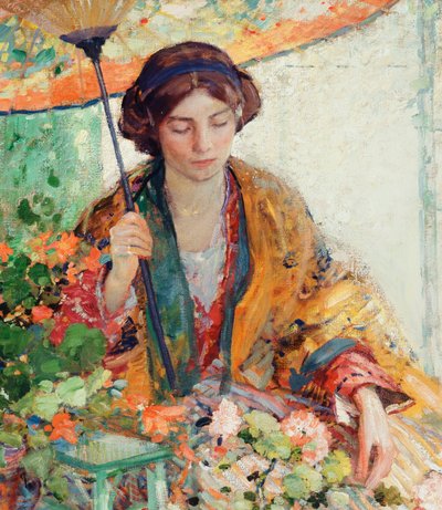 Mujer con sombrilla de Richard Emil Miller