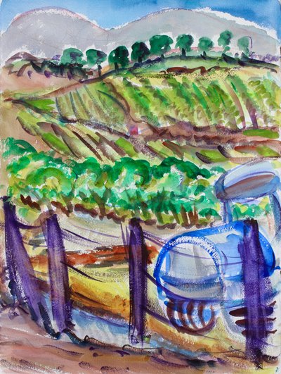 Tractor azul, Valle de Napa de Richard Fox