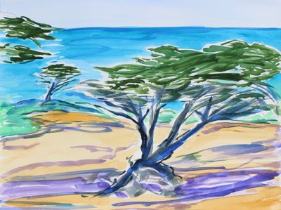Árbol de ciprés, Bahía de Carmel de Richard Fox