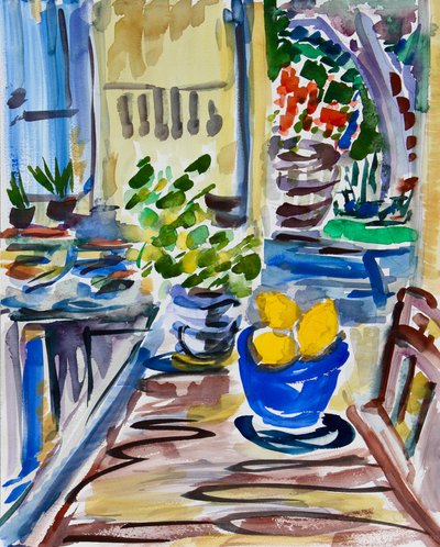 Limones en Cuenco Azul, 2021 de Richard Fox