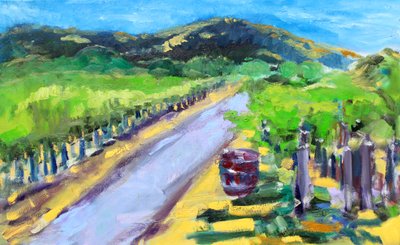 Viñedo con barril, Napa, 2019 de Richard Fox