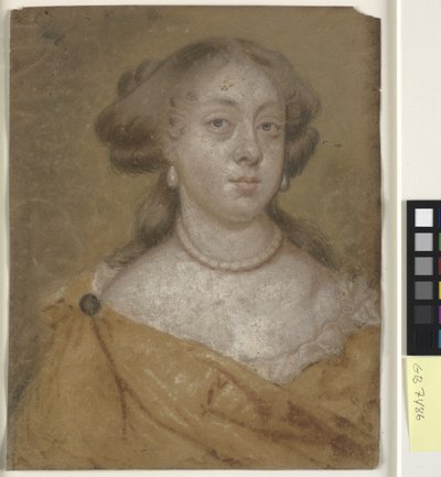 Retrato de cabeza y hombros de una dama con pendientes de Richard Gibson